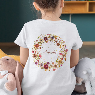 Pressed Flowers Artwork Blooming Circle Girly T-Shirt