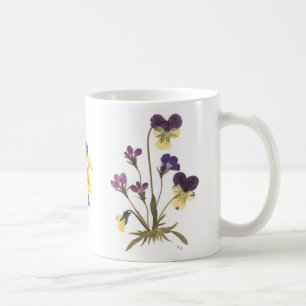Pressed Flowers Design Coffee Mug