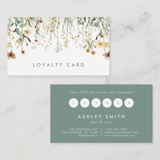 Pressed Flowers Loyalty Card (Front/Back)