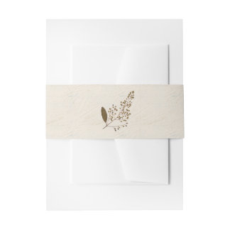 Pressed Flowers Shabby Garden Chic Program Invitation Belly Band