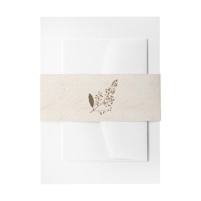 Pressed Flowers Shabby Garden Chic Program Invitation Belly Band (Front Example)