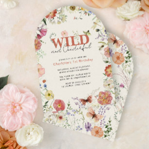 Pressed Flowers Wild & Onederful 1st Birthday Invitation