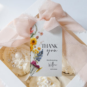 Pressed Flowers Wildflower Baby Shower Tags