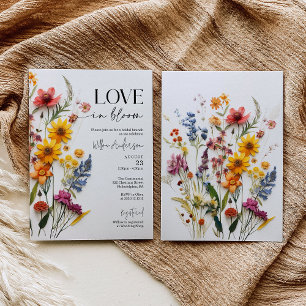 Pressed Flowers Wildflower Boho Bridal Shower Invitation