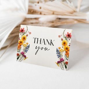 Pressed Flowers Wildflower Bridal Shower Thank You Card