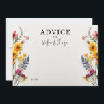 Pressed Flowers Wildflower Wedding Advice Cards<br><div class="desc">Ask your wedding guests to share advice for the newlyweds. Easily customise with your names.</div>