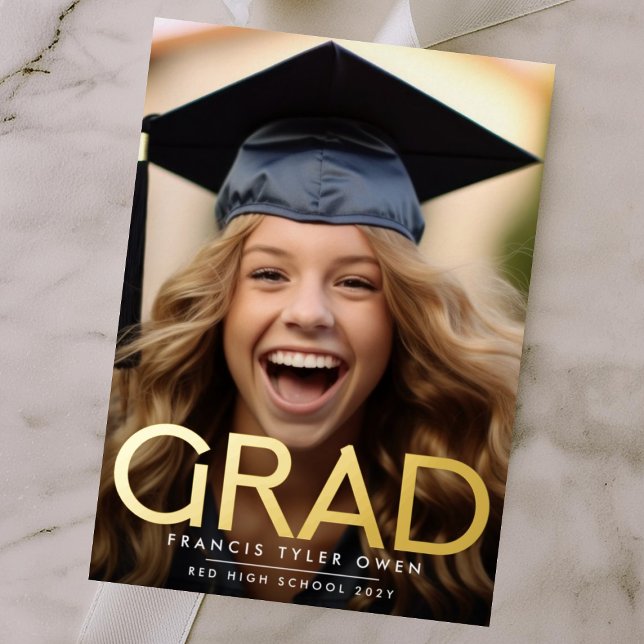 Pressed Foil Gold GRAD Class of 26 Announcement (Creator Uploaded)