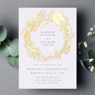 Pressed Gold Boho Micro Wildflower Wreath Wedding