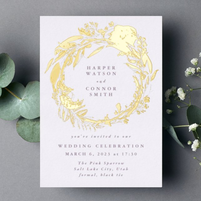 Pressed Gold Boho Micro Wildflower Wreath Wedding (Creator Uploaded)