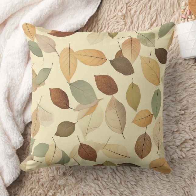 Pressed Leaf Harmony – Vintage Botanical (10) Cushion (Blanket)