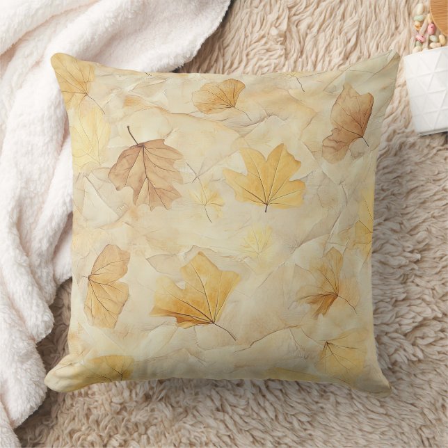 Pressed Leaf Harmony – Vintage Botanical (3) Cushion (Blanket)