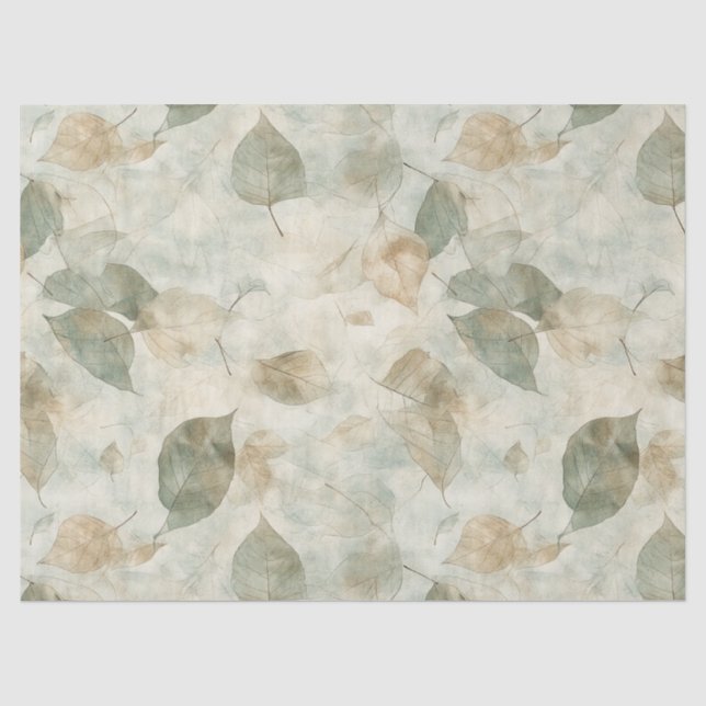 Pressed Leaf Harmony – Vintage Botanical (8) Tissue Paper (Front)