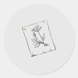 Pressed Rose- Regency Correspondence Classic Round Sticker