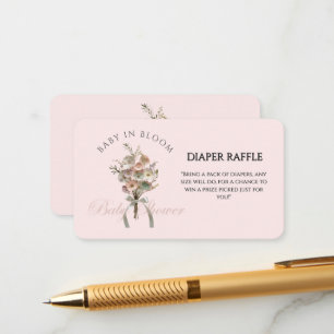 Pressed Wildflower Baby in Bloom Boho Baby Shower Enclosure Card