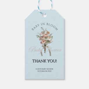 Pressed Wildflower Baby in Bloom Boho Baby Shower Gift Tags