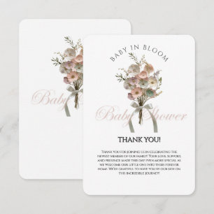 Pressed Wildflower Baby in Bloom Boho Baby Shower Thank You Card