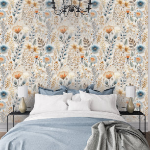 Pressed Wildflower Boho Botanical Wallpaper