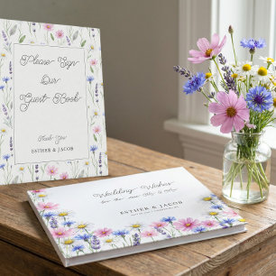 Pressed Wildflower Botanical Wedding Keepsake Guest Book