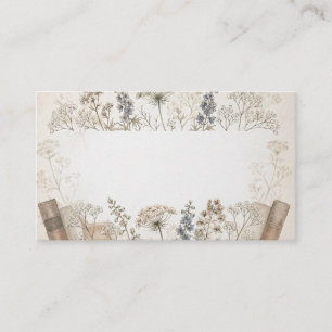 Pressed Wildflower Library Vintage Romantic Place Card
