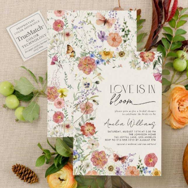 Pressed Wildflower Love In Bloom Bridal Shower Invitation (Creator Uploaded)