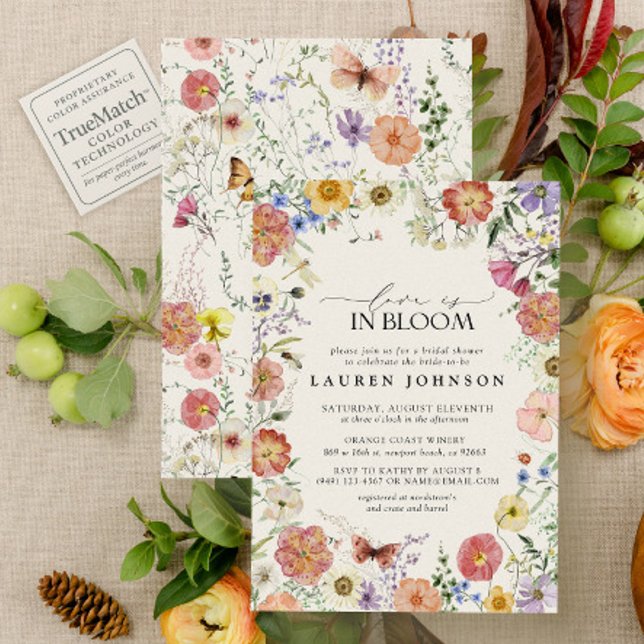 Pressed Wildflower Love In Bloom Bridal Shower Invitation (Creator Uploaded)