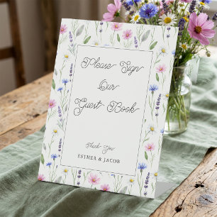 Pressed Wildflower Please Sign Our Guest Book