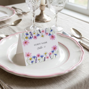 Pressed Wildflower Printed Guest Name Escort Card