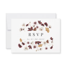 Pressed Wildflower Wedding RSVP Card