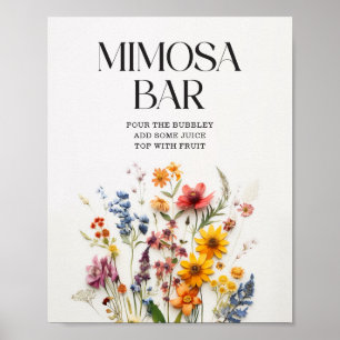 Pressed Wildflowers Baby Shower Mimosa Bar Sign