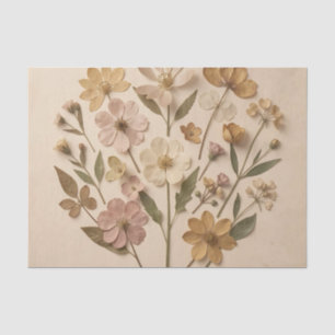 Pressed Wildflowers Botanical Bouquet Vintage Tissue Paper