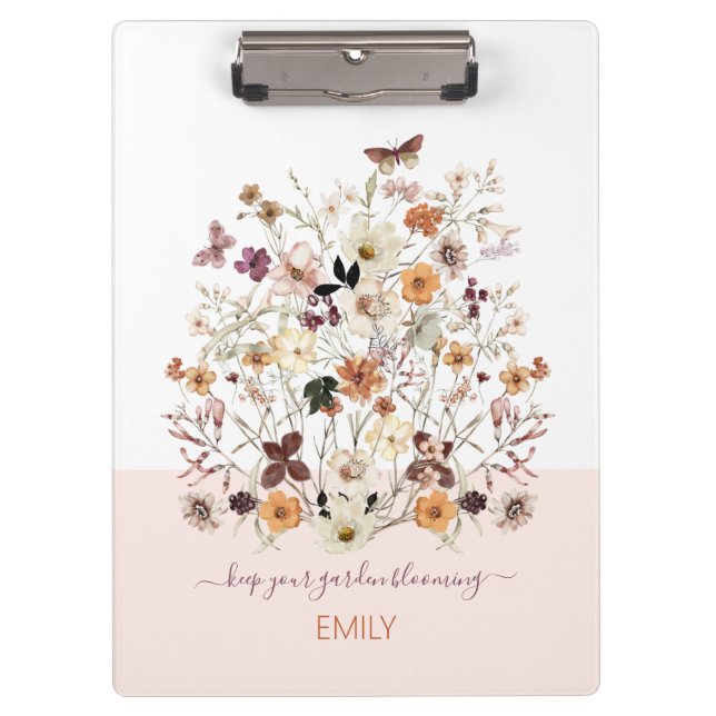 Pressed Wildflowers Botanical Floral Clipboard (Front)