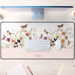 Pressed Wildflowers Botanical Floral Desk Mat<br><div class="desc">Botanical floral desk mat with pressed wildflowers in Cottagecore style with boho look. Easily personalise the text or leave it blank. You can also change the background to any colour you like using the design tool :) Please visit the store for the full line of products that are available. -...</div>
