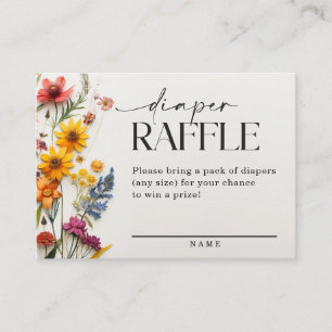 Pressed Wildflowers Diaper Raffle Enclosure Cards