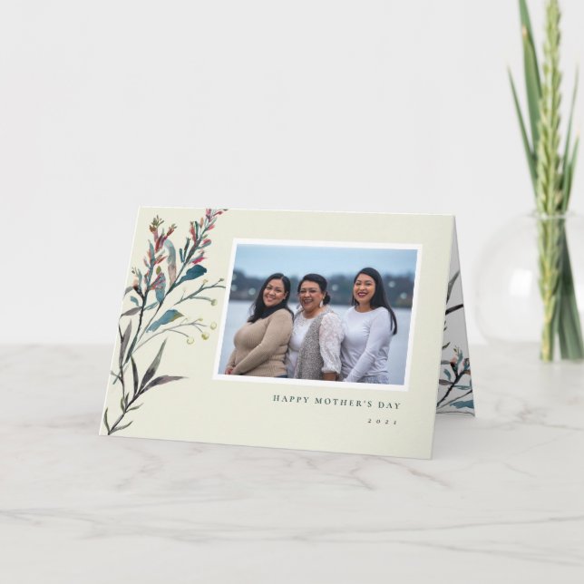 Pressed Wildflowers H Folded Mother's Day Card (Front)