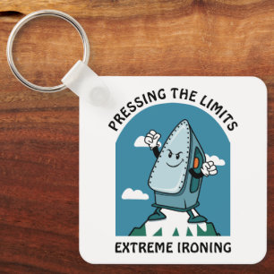 Pressing Limits Extreme Ironing Funny Iron Key Ring