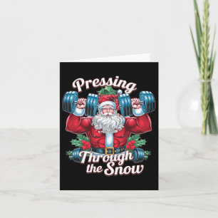 Pressing Through The Snow Santa Claus Christmas Gy Card