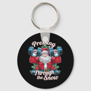 Pressing Through The Snow Santa Claus Christmas Gy Key Ring