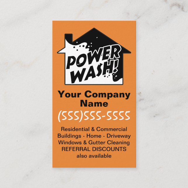 Pressure Cleaning Power Wash Marketing Advertising Business Card (Front)