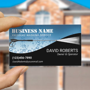 Pressure Power Wash Water Drops Cleaning Business Card