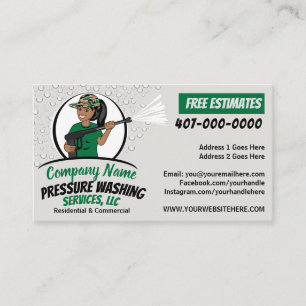Pressure Power Washing & Cleaning African American Business Card