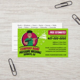 Pressure Power Washing & Cleaning Customisable Bus Business Card