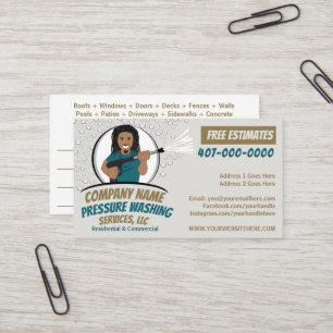 Pressure Power Washing & Cleaning Customisable Bus Business Card