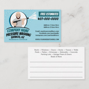 Pressure Power Washing & Cleaning Customisable Business Card