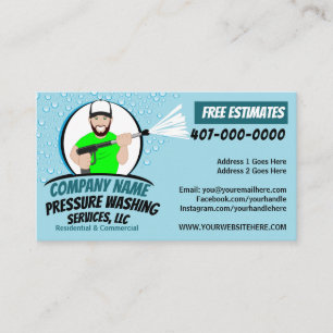 Pressure Power Washing & Cleaning Customisable Business Card