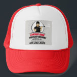 Pressure Power Washing & Cleaning Customisable Trucker Hat<br><div class="desc">These are trucker hats for pressure/power washing services with picture of pressure washer character. Simply add your own information to the design to customise these professional pressure/power cleaning & washing business cards.</div>