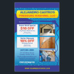 Pressure Power Washing  Half Page Flyer Template<br><div class="desc">Customise this pressure washing (power washing)  flyer template design to suit your needs and business. This pressure washing template displays pressure washer gun and water beads background. See matchting products like the pressure washing business card template.</div>