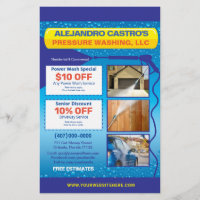 Pressure Power Washing Half Page Flyer Template