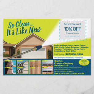 Pressure Power Washing Half Page Flyer Template