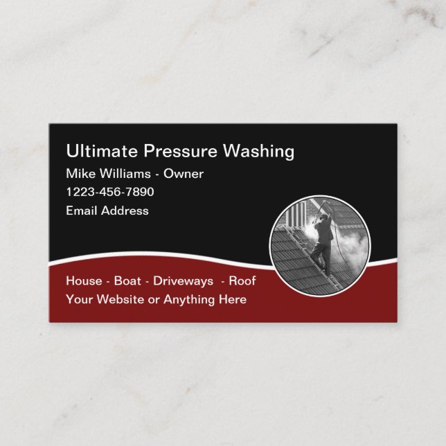  Pressure Washing And Cleaning Business Cards (Front)