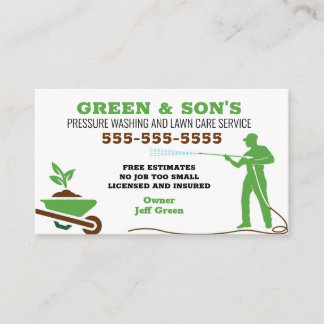 Pressure washing and Lawn Care Business Card